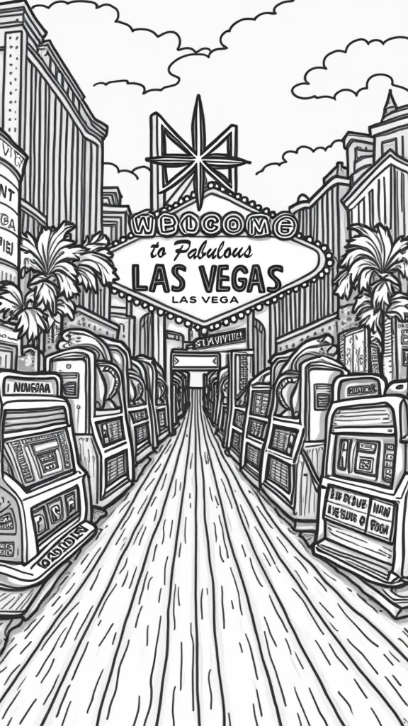 vegas coloring pages